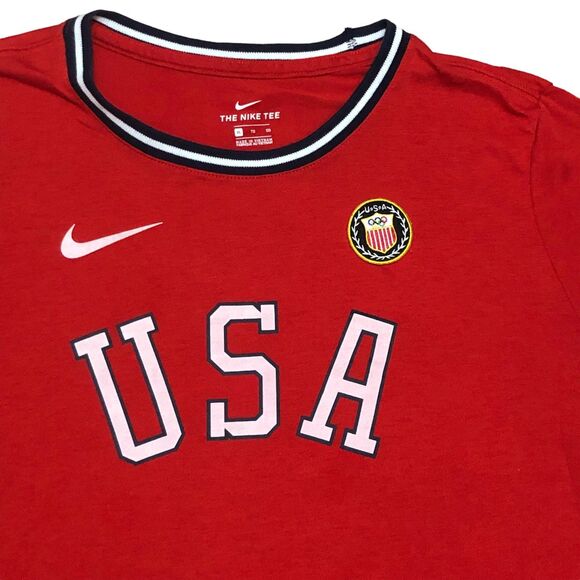 Women’s The Nike Tee USA, Red, White, &Blue; The Olympic Rings, Supersoft SZ XL - Picture 2 of 9